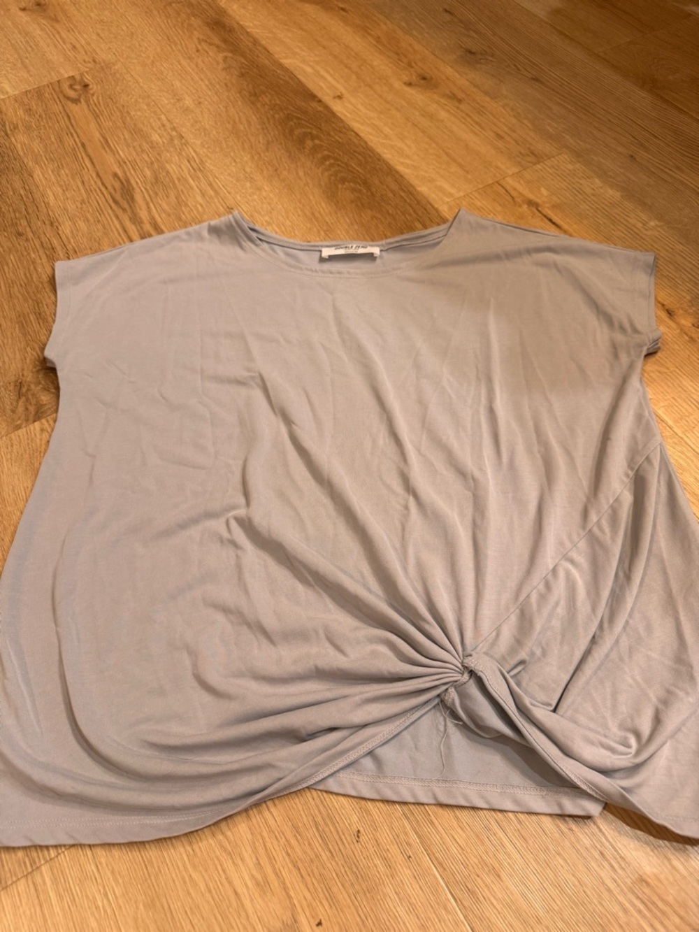 Double Zero Light Gray Short Sleeve Knot Front Tee